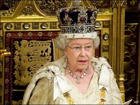 Queen Elizabeth II wearing a crown