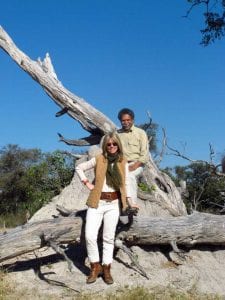 Joy and Dennis Pinto by tree stump