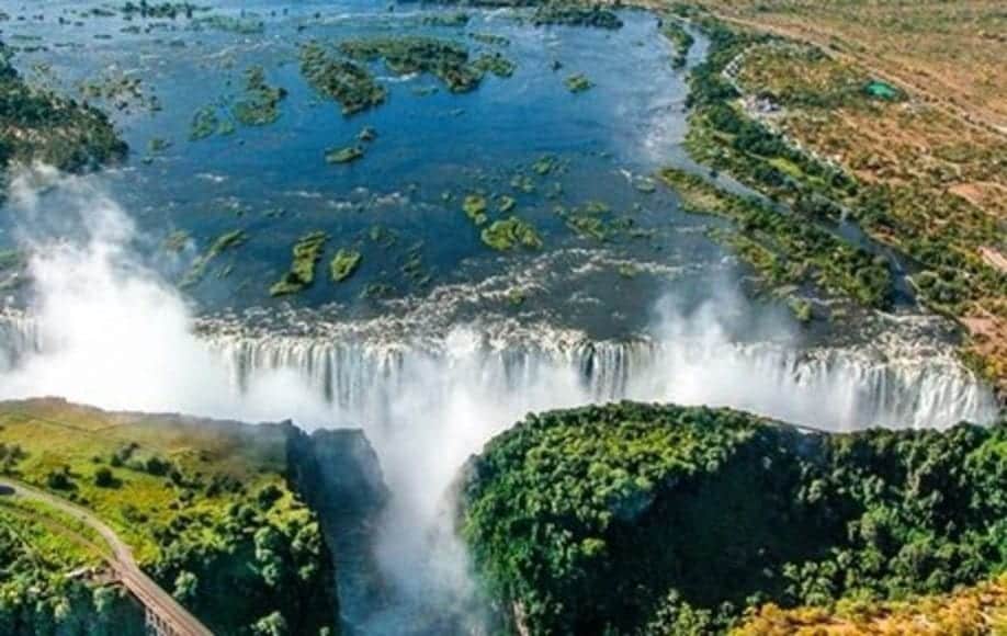 Aerial view of Victoria Falls