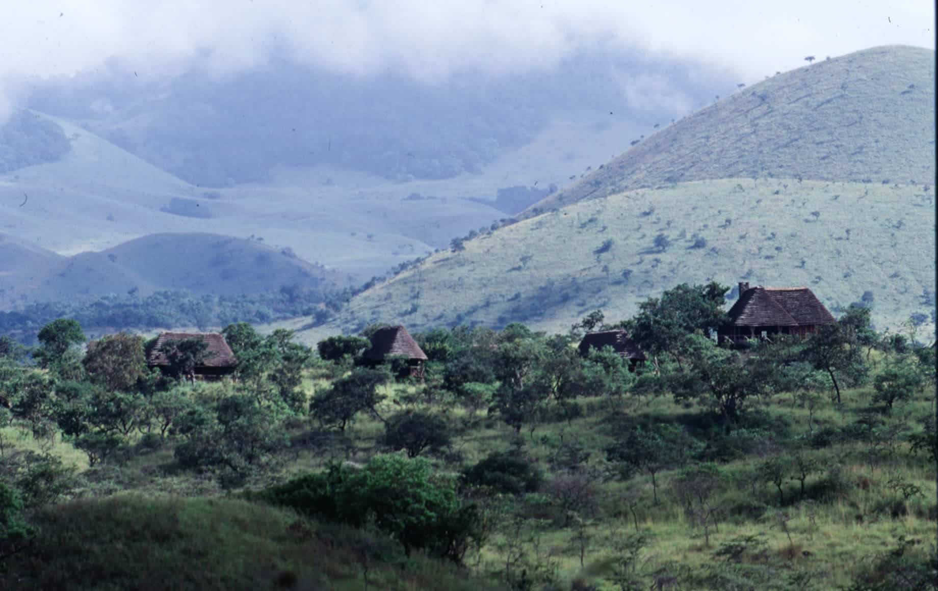 Houses in the middle of nature at Chyulu Hills