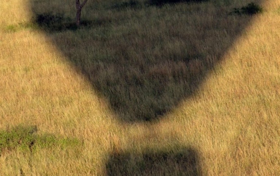 shadow of a hot air balloon