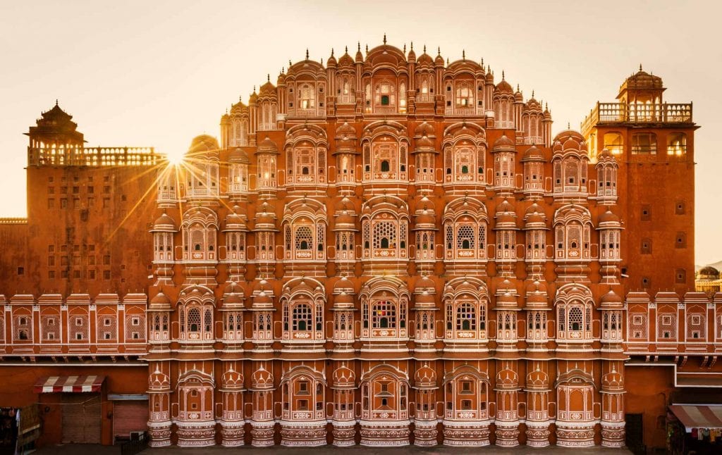 Beautiful Sunset on a Building at Jaipur