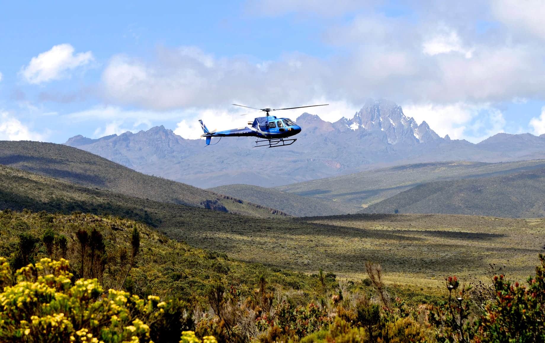 Helicopter Roaming over the Laikipia Plateau