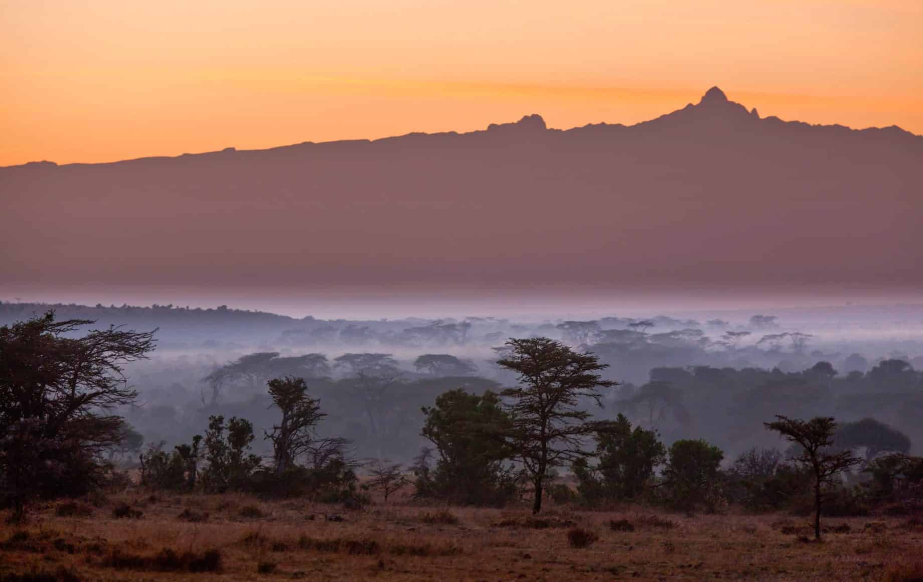 Peaceful sunset and nature at Laikipia Plateau