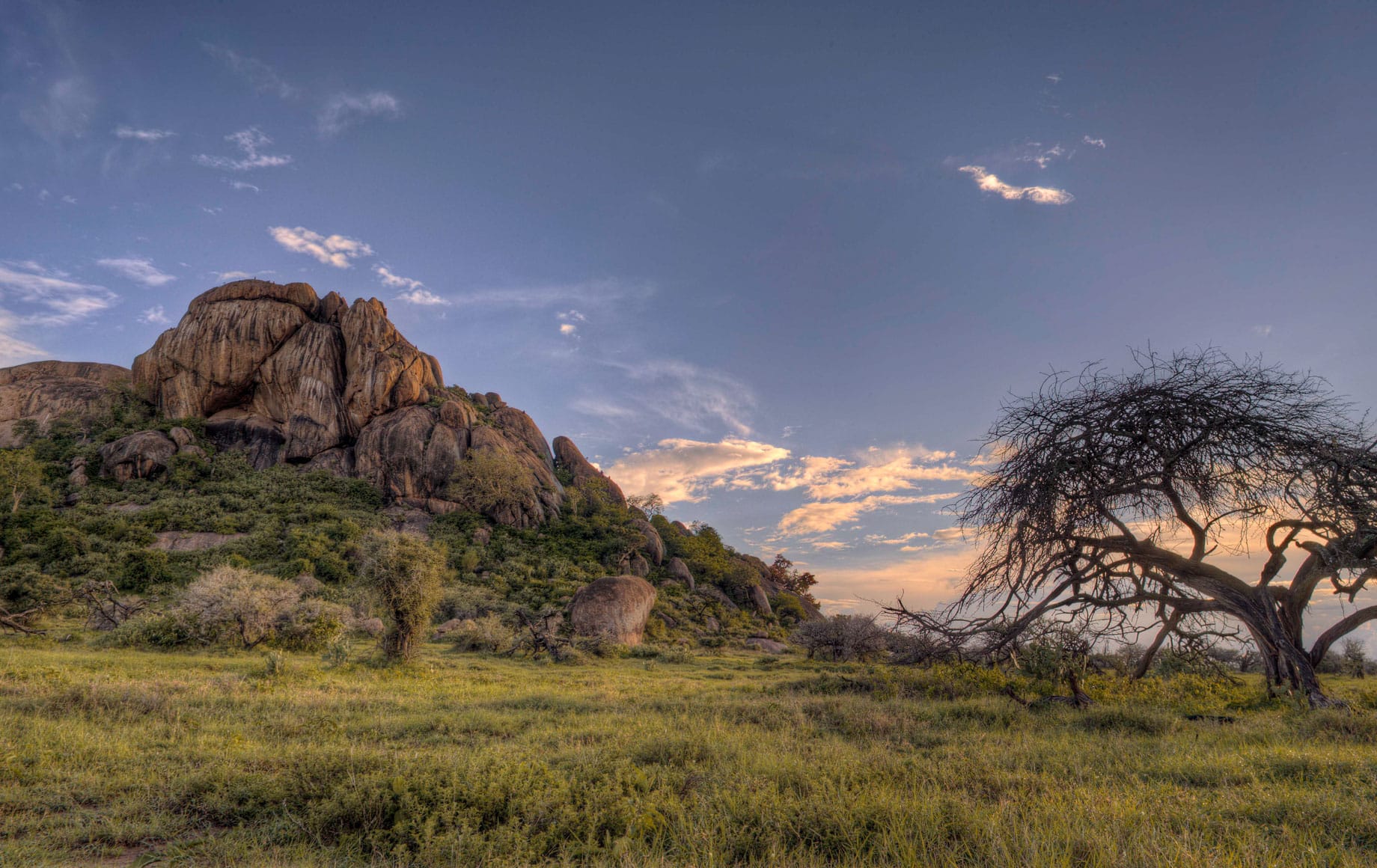 Beautiful Sunset of Laikipia Plateau in African Safari