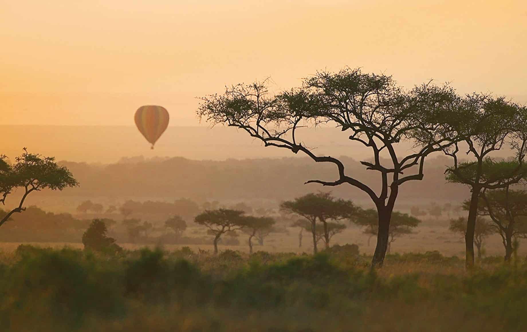 Hot air balloon safari over Masai Mara