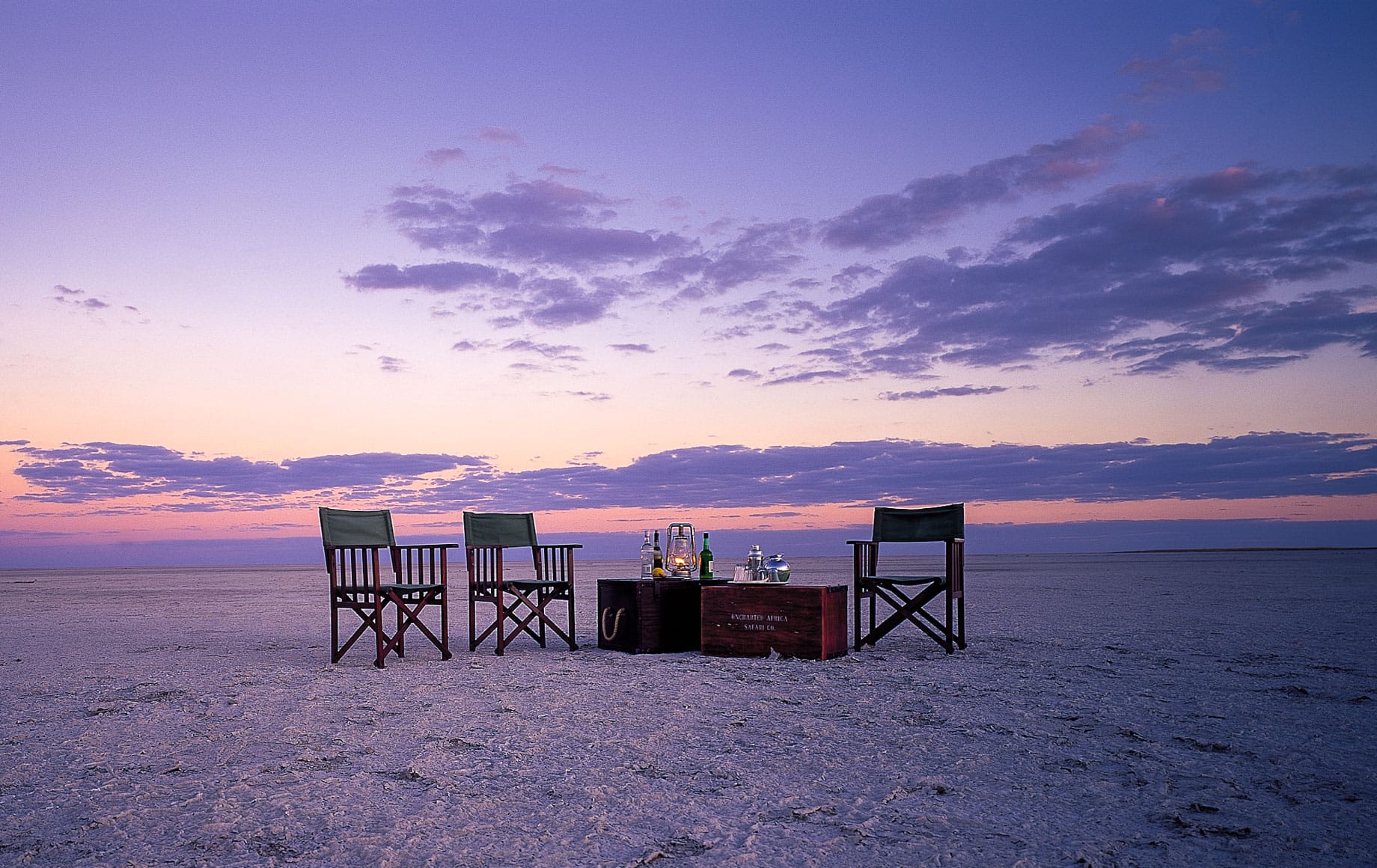Private dinner on Kubu Island in the Makgadikgadi Salt Pan