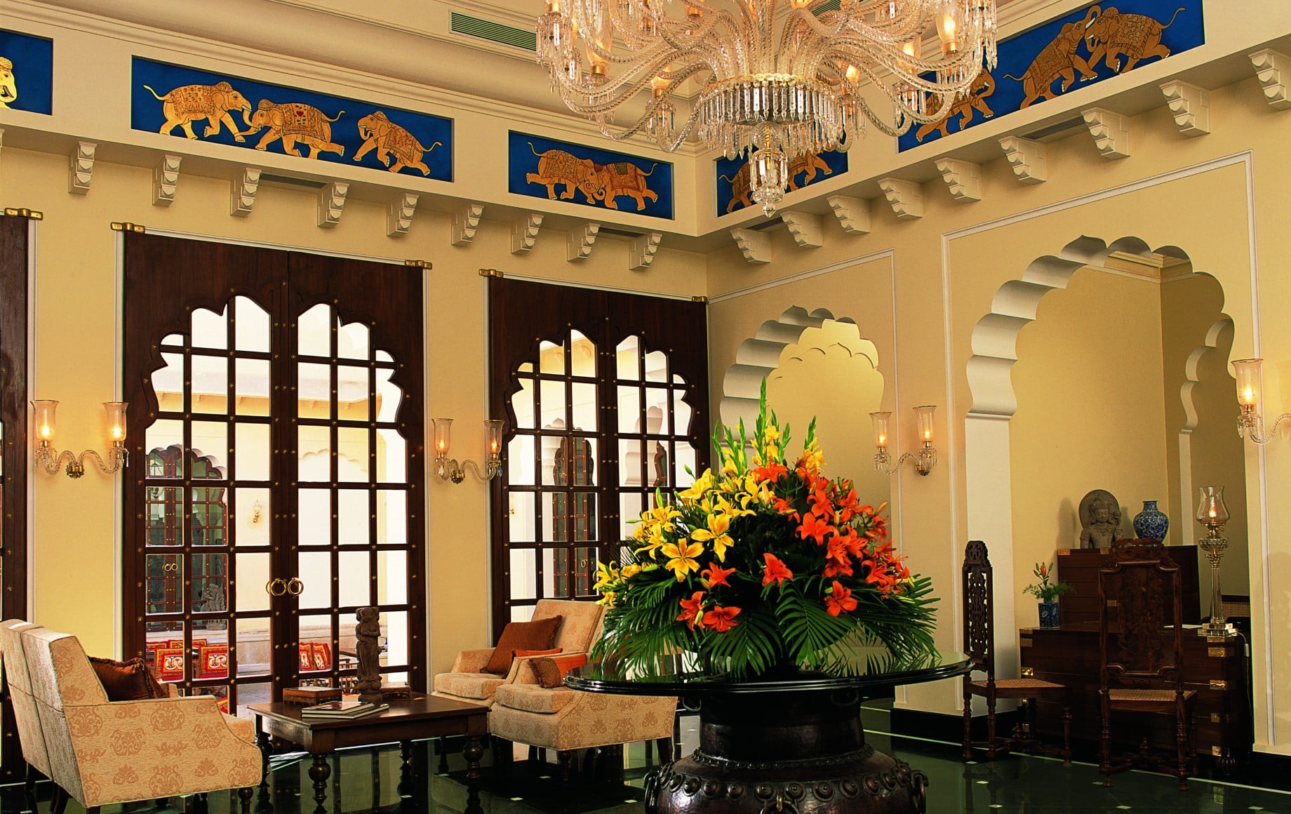 a hotel lobby