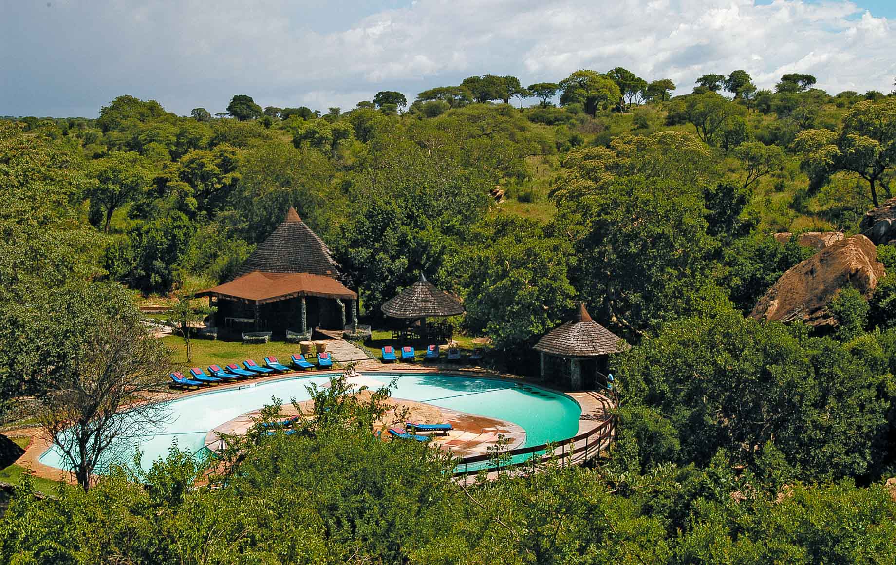 Tarangire Sopa Lodge is located in Tarangire National Park hidden amongst the Kopjes.