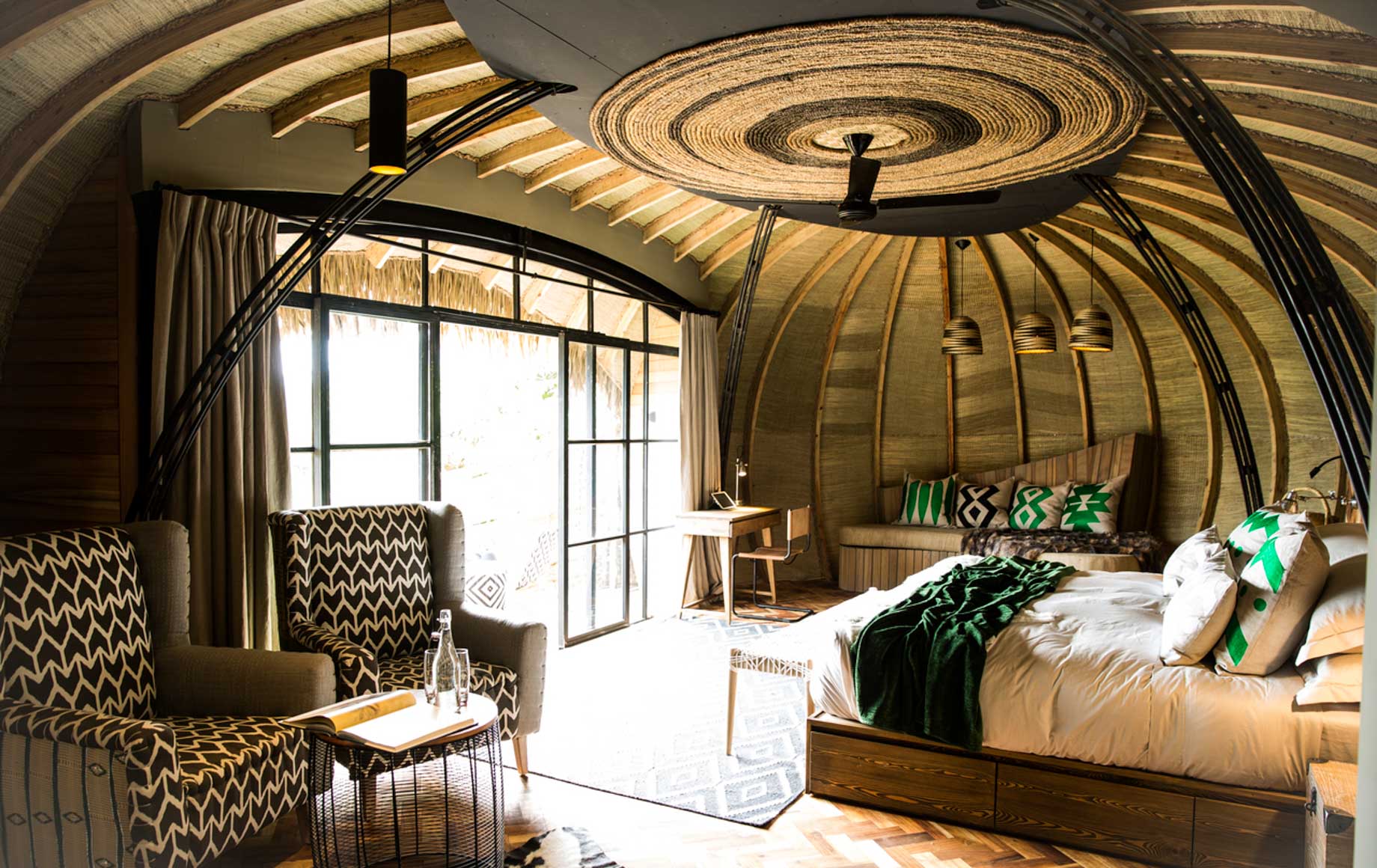 Relaxing Hotel Room with Lighting at Bisate Lodge in Africa