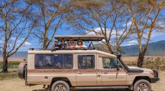 guests on safari in east africa