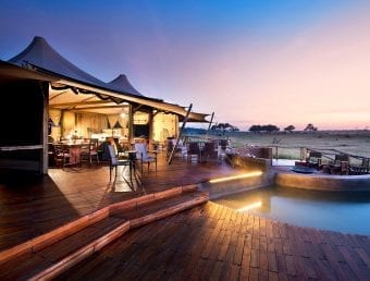 Pool deck of Somalisa Lodge