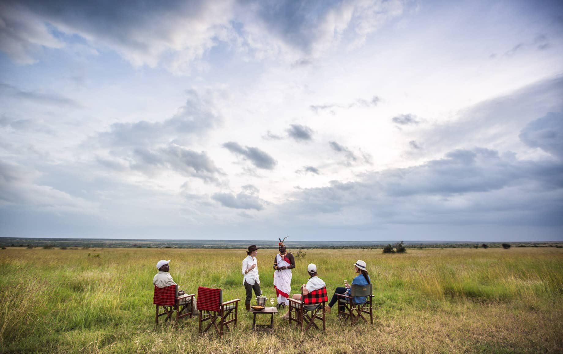 Safari-goers take a rest in Loisaba Conservancy