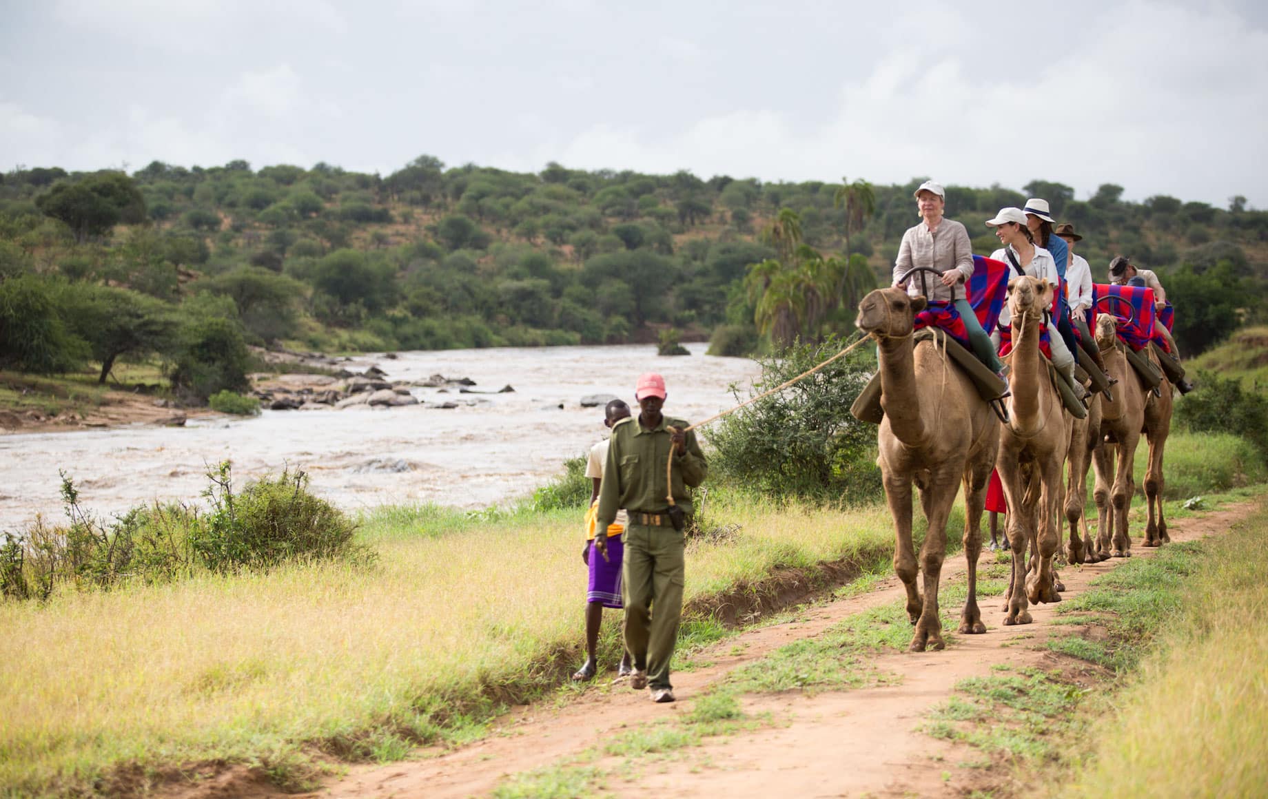 Guide leads horseback tour at Loisaba Conservancy