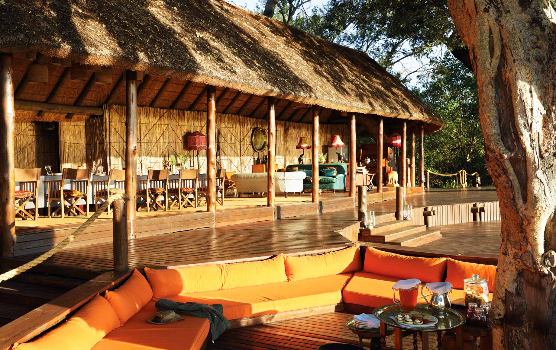 Outdoor sitting area at Mapula Lodge