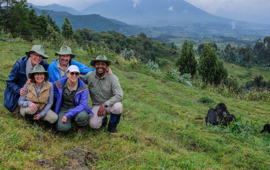 A group on a safari in the mountains