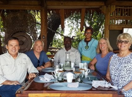 A group at dinner