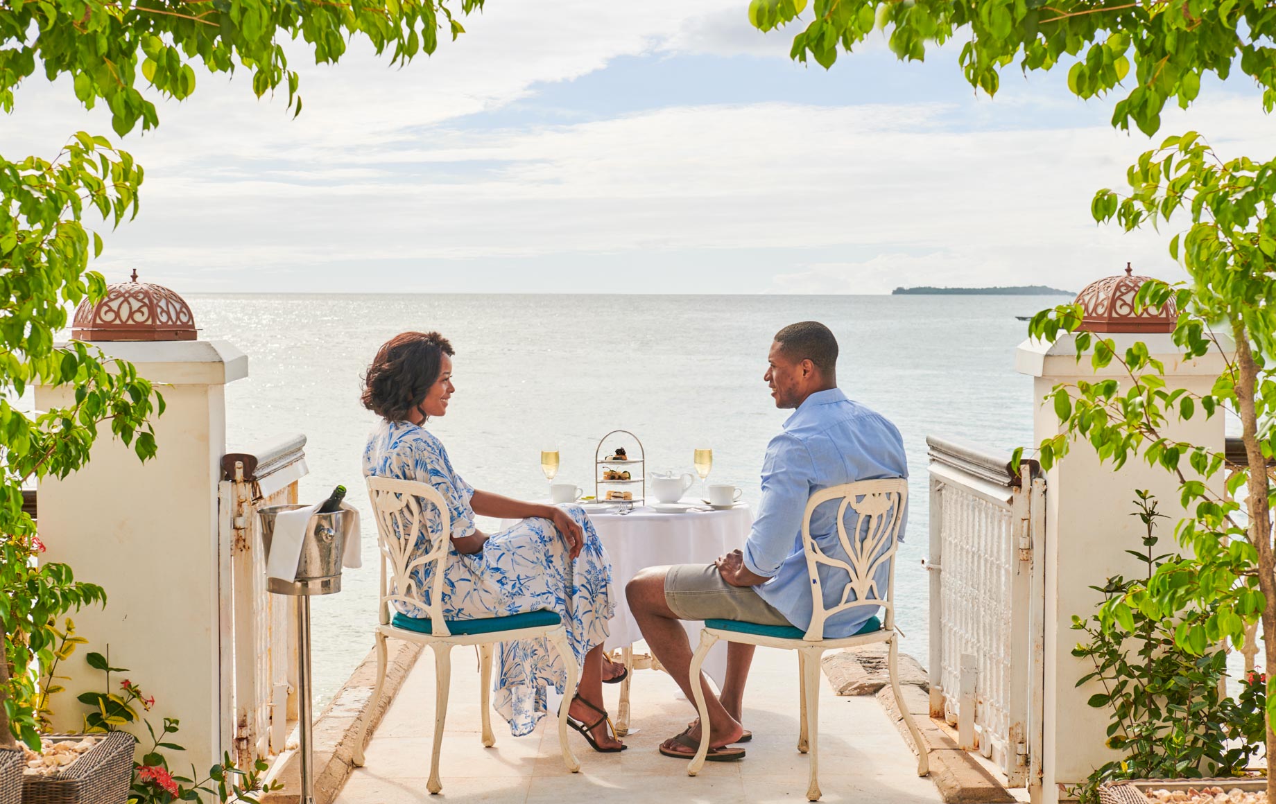 Couple shares tea at Park Hyatt, Zanzibar