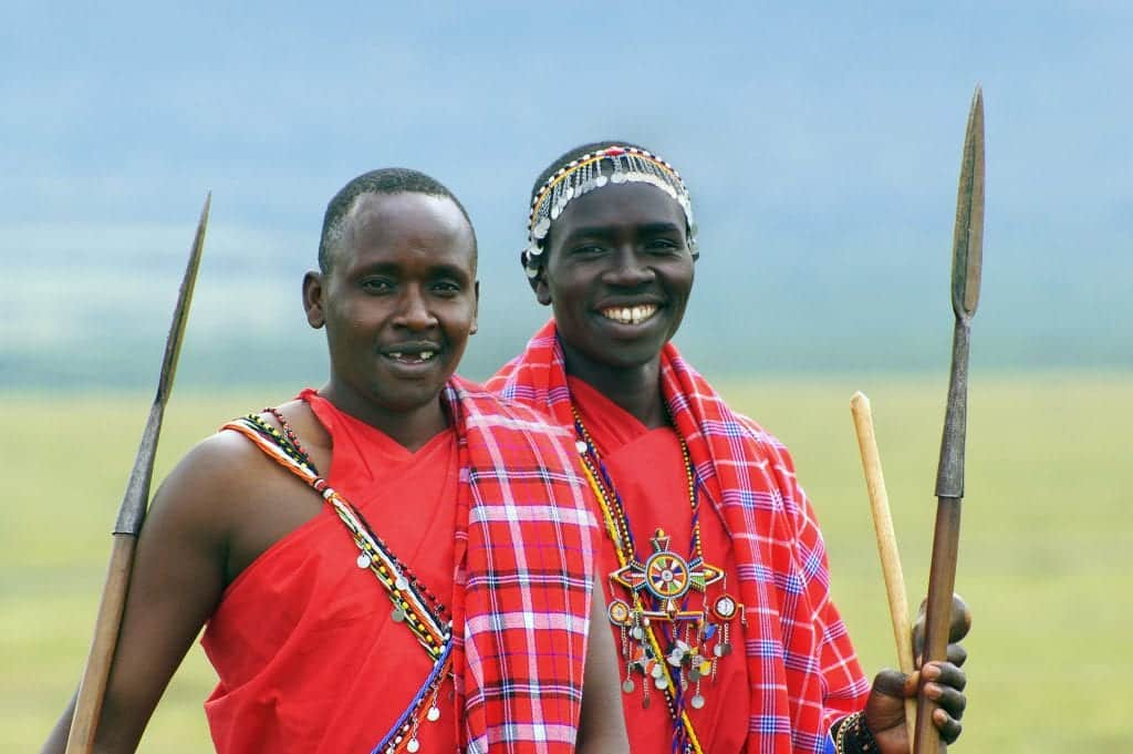 two maasai men