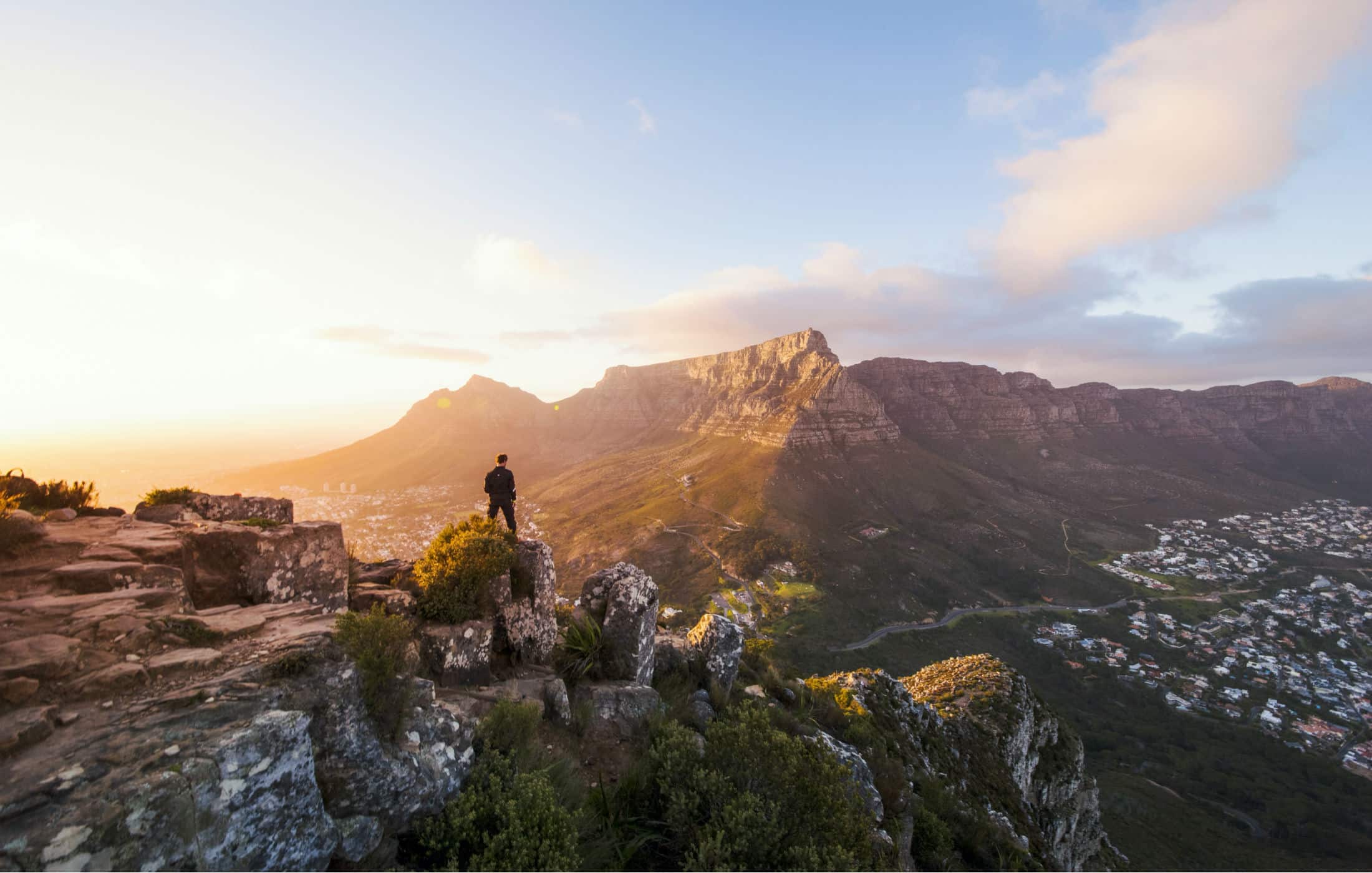 a man standing on a mountain