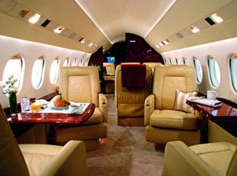 The inside of a luxury plane