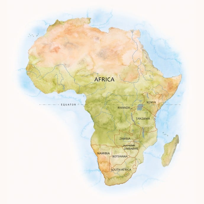 A map of Africa