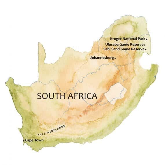 A map of south africa