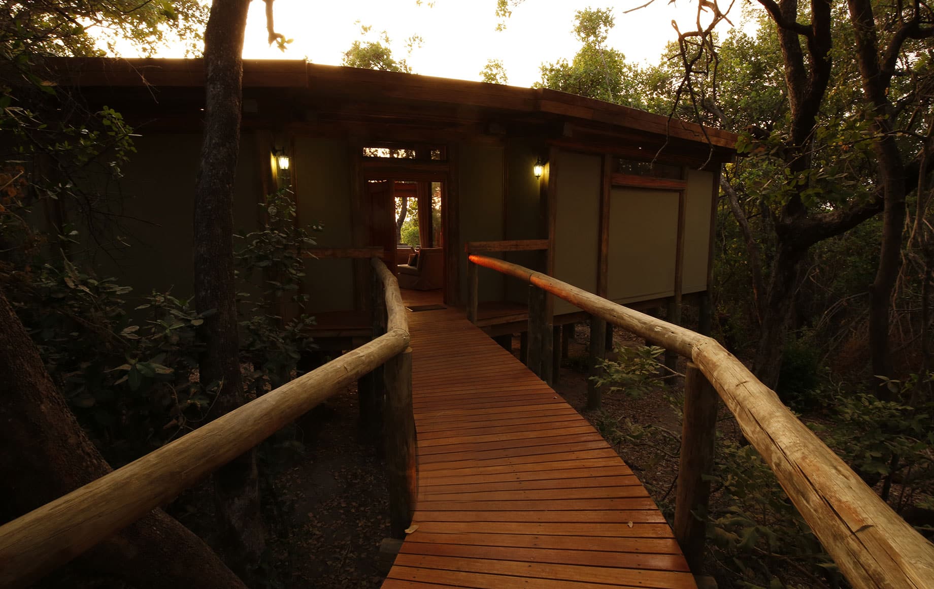 A bridge leading to a room at Camp Okavango