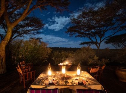 A dinner table at Mara Nyika