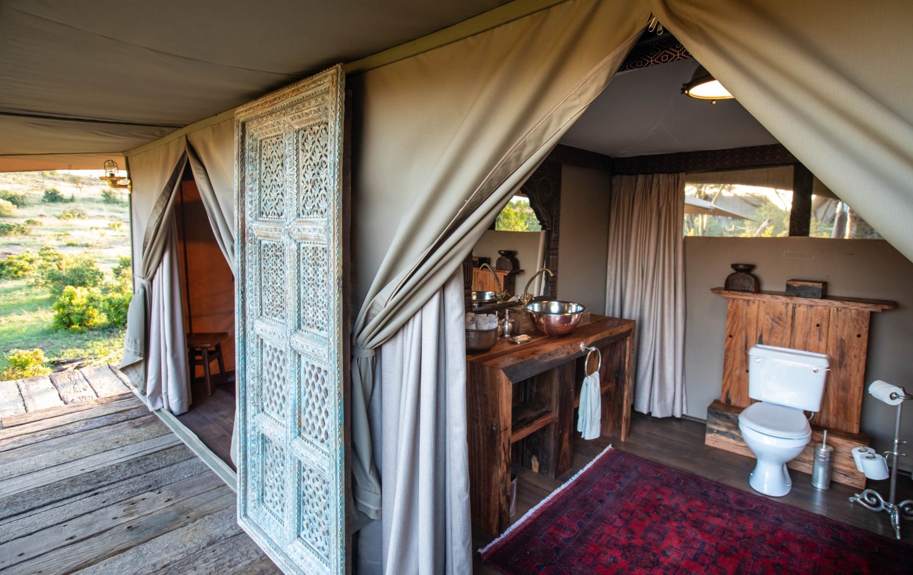 two adjoining rooms at Mara Nyika